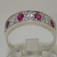 10k bijeli zlatni prirodni dijamant i rubin ženski prsten