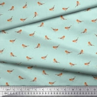 Soimoi Green baršunal tkanina američka robinska ptica je otisnuta tkaninom širokoj dvorištu