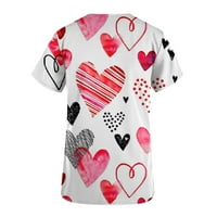 Gakvbuo Valentinovo tiskani piling košulje za žene sa džepovima Nizse s kratkim rukavima Uniform pilingi