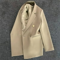 Dyfzdhu Blazers za žene Business Casual Solid Color Color Jacket remel labav dugi rukav plus veličina