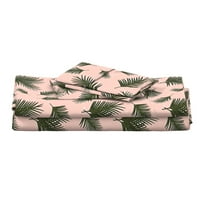 pamučni listovi, kraljica set - zeleni palmi listići ružičasta djevojčica tropska džungla plivanja