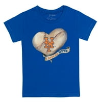 TODDLER TINY TURNYP ROYAL Njujork Mets Majica za banner za srce