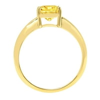 2.5ct jastuk rezan žuta simulirana dijamantska 18K žuta zlatna godišnjica zaručničke prstene veličine