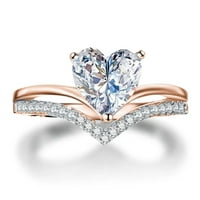 Keusn Love u obliku prstena za velikih rakija Dijamant ljubavni prsten elegantno geometrija Rhinestone