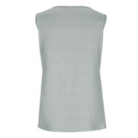 Snoarin Womens Ljetni vrhovi plus veličine bez rukava modni ugodno casual tiskovski prsluk bluza labavi