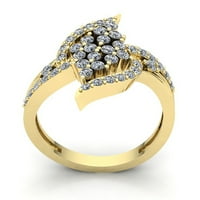 Originalna 0,75ct okrugli rez Diamond Dame Bridal Golder za angažman prsten od prstenastog 18k ruža,