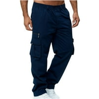 Isaierl muške teretne hlače opuštene fit multi džepove hlače na otvorenom taktičke hlače labave planinarske