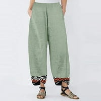 Rompers za žene ženske pamučne posteljine čvrste patchwork nepravilne labave pantalone casual pantalone