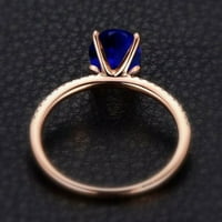 Prodaja: 1. Carat Blue Sapphire i dijamantni prsten za angažman u 10K ružičastog zlata za žene u prodaji