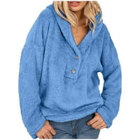 Njoeus Womens Duksed Fall Moda za ženska modna ženska jakna FAU CAPT zimski patentni zatvarač Čvrsta