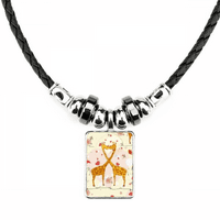 Žuta ljubljenje žirafe za Valentinovo ogrlica od ogrlice nakit moment kože konop