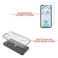 Slim-Fit Gel TPU Telefon za telefon za iPhone Mini, sa zaštitnim zaštitnikom zaslona od kaljenog stakla