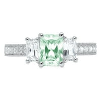1.82ct smaragdni rez VVS originalni sukob bez zelenog simuliranog dijamantskog žigosanog čvrstog 14K