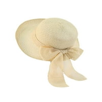 Seyurigaoka modne žene Sun Hat Sklopivi luk slamki šešir širokim rubom Ljetna odjeća protiv UV plaže