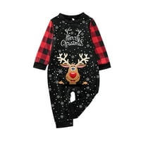 Crno i crveno plaćeno plaćeni božićni pidžami podudarajuće setove smiješne porodice Božićne PJS meke