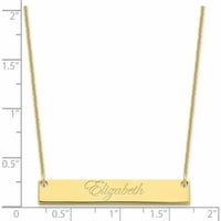 10k žuto zlato srednje polirano EDWARDSAN Skript Bar ogrlica izrađen u Sjedinjenim Državama 10xna641y