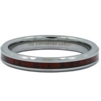 Metali Nakit Muška ženska volfram Carbide Rosewood INLAY Vjenčani prsten Udobnost veličine 5