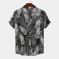 Muška ljetna majica Havajska majica Kratki rukavi tiskani gumb dolje Ljetna plaža Grey XL