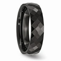 Mia Diamonds Keramic Crni polirani polirani venčani venčani prsten Veličina prstena - 12