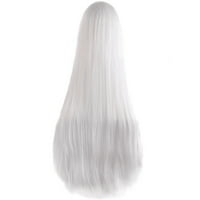 Sehao cos wig univerzalna crna bijela dugačka stila za kosu za muškarce i žene bijele perike za žene