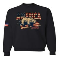 Američki ponos patriotski bear est. 'Američki rukav za zastavu Američki ponos unise pogranična dukserica,