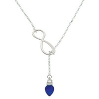 Delight nakit Silvertone božićna svjetla - plava smola srebrna ton elegantna infinity lariat ogrlica