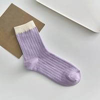 Riforla Žene Ležerne prilike Slatki smiješni patchwork Color Solid Boja čarape d jednu veličinu