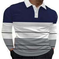 Sanviglor Men Polo majica s dugim rukavima bluza za spajanje Atletic Tee Golf Pulover Style Ai XL