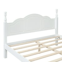 Kraljica platforma okvir za krevet, retro stil komadu drveta sa uzglavljenim i nožnim pločama, nosača