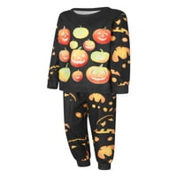 Porodica podudaranje Halloween Pajamas Set bundeve print majica s dugim rukavima sa pantalonama Jesen