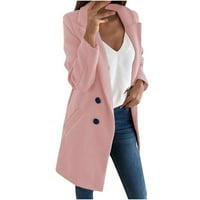 EGMY Womens Plus size Topli kaput Cardigan zimski čvrsti dugi rukav na vrhu