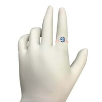 Aonejewelry 1. Carat Blue Topaz & Diamond 10k Rose Gold Gemstone Ring za žene
