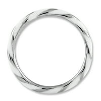 Le & Lu Sterling Silver Sjajljiv izrazi upleteni bijeli emajlirani prsten LAL11299