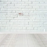 5x7ft Photography Backdrop obojen bijelom zidom od opeke i svijetlo sive drvene tlarne sobe Unutrašnje