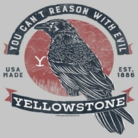 Junior's Yellowstone Crow yow ne može razum sa zlim grafikom Tee Athletic Heather