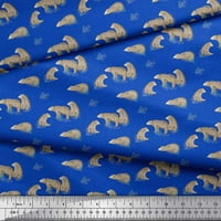 Soimoi plava mahovina Georgette tkanina beari životinjsko otisnuto dvorište tkanine širom