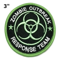 Zombi outbreak odgovor Tim Zeleni vezeni zakrpi za patch Wive-on Applique