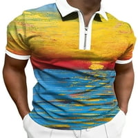 Voguele muškarci T majice rever vrat polo majica kratki rukav tee golf bluza Classic Fit pulover 4xl