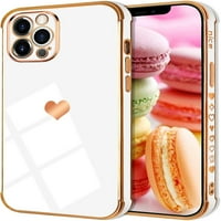 Kompatibilan sa iPhone Pro Case za žene djevojke, luksuzni zlatni elektroplat za oblaganje rubova Ljubav