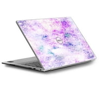 Naljepnica za kožu za Dell XPS laptop vinil omotača pastelnih kristala ružičasti ljubičasti uzorak
