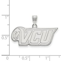 Čvrsta 14K bijela zlatna zvanična Virginia Commonwealth univerzitetski mali privjesak šarm