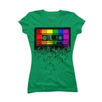 Pride Rainbow Zastava glazbe Note kaseta za odrasle Kelly Green Graphic Tee - Dizajn ljudi 2xL