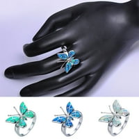 Dekorativni dolični ženski poklon elegantni rhinestone leptiri prsten nakita