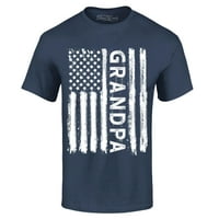Shop4ever Muška djed Američka zastava Grafička majica XXXX-velika mornarica