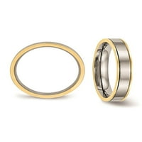 Dame ili muški titanijum žuti pozlaćeni komforni fit venčani prsten