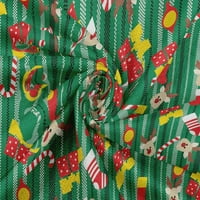Onuone Rayon Jewel Zelena tkanina Sretan božićni haljini materijal tkanina za ispis tkanina sa dvorištem