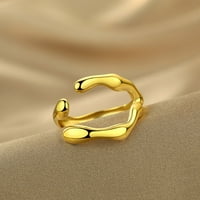 Nehrđajući čelik Avante Garde prsten nepravilna lava topljenje iskrivljenog prstena minimalistički podesivi