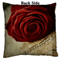 Crvena ruža Vintage Music Listovi Reverzibilni sireni sekfin jastuk na jastuku Početna Dekor jastuk