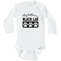 Moj brat je crna laboratorija jedna beba bodysuit One Baby BodySuit, 0 meseci bijeli