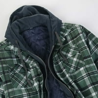 Feterrnal muški prekriveni obloženi gumb dolje karirani majica dodajte baršuna da drži topla jaknu sa